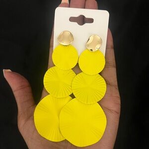 Yellow Dangle Earrings Cute and Chic